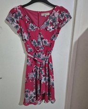 Red Floral Billie & Blossom Midi Dress ISize 8