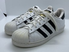Adidas Superstar Unisex Trainers Size 3/35.5 White/Black  Real Leather Good Cond