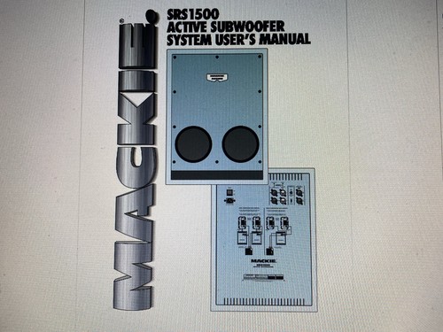 Mackie srs1500 user - mackie, manual