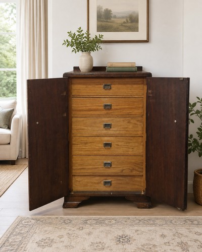 Vintage art deco oak - vintage,