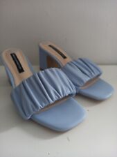 French Connection Baby Blue Shoes Size 4.5 Eu 37.5 Faux Leather Holiday New Hol