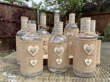 10 X Rustic Gin And Spirit Bottles Ideal For wedding table centerpieces