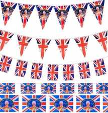 King Charles Coronation Union Jack Bunting Banner Party Decorations Flag