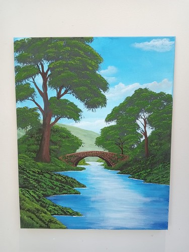 Woodland bridge scene - woodland,