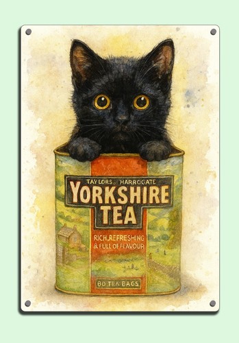 Yorkshire tea cat plaque - tea,