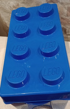 Lego Blue Large 8-Stud 2 x 4 Storage Brick Genuine 4004 Year 2012 Toy Container