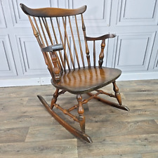 Retro Vintage Stoe (Yugoslavia) Rocking Windsor Chair Wooden Arm Seat - Turned