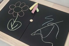 Chalkboard lid for ikea flisat table, flisat chalkboard, ikea flisat hack, ikea