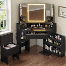 Corner Vanity Desk with Mirror
