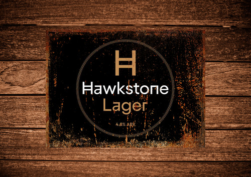 Hawkstone lager metal beer - hawkstone,