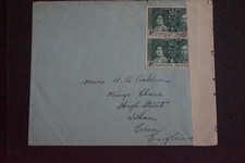 Falkland Islands 1937 Coronation 1/2d Pair on Opened by Censor Cover