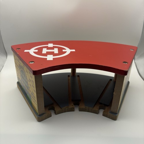 Wooden train track engine shed - engine,