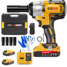 1000Nm Cordless Electric Impact Wrench Drill Gun Ratchet Driver + 1/2 Battery