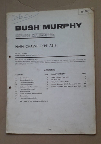 Bush murphy type a816 main - bush/murphy,