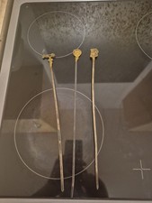 3 x Antique Decorative Turkish Kebab Metal Skewers With Coin Etc Ends