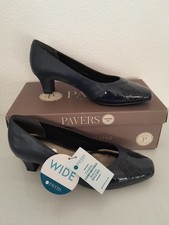 Pavers Navy Patent Wide Fit