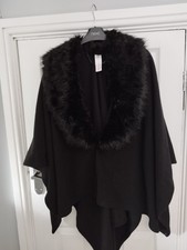 Black Wrap Faux Fur Wrap