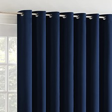 Blackout Door Curtain Thermal Ready Made Eyelet Ring Top Energy Saving Panel