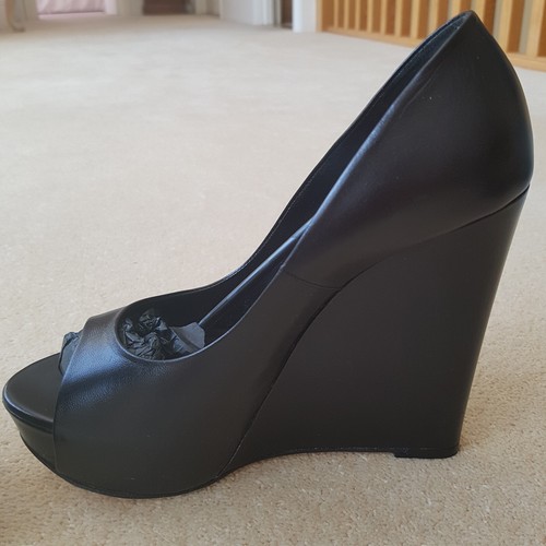 Gina black wedge shoes size - black,