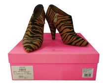 Mulberry Brown Black Tiger Pattern Ankle Boot Haircalf Size 7 Heel