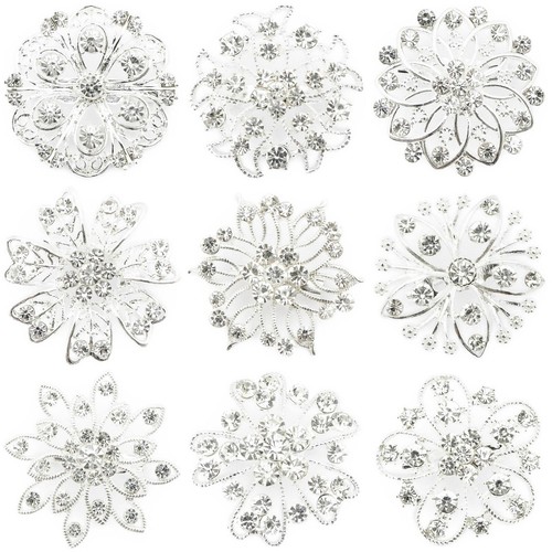 New silver pin brooches - new, for
