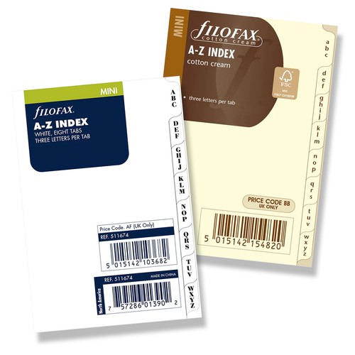 Filofax mini dividers indices - mini,