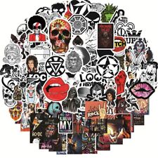 100 Rock Stickers Lot Heavy Metal Punk Band Music Guitar Car Decals Skateboard
