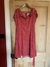 Vintage Cath Kidston Red Star Tea Dress Size 12 From 2010