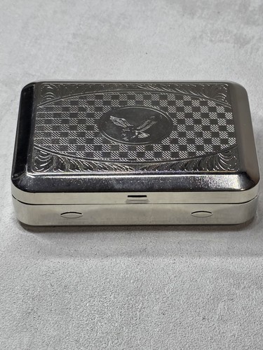 Vintage metal tobacco tin box - vintage,