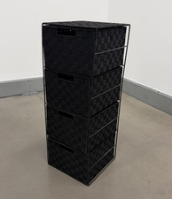 Black wicker storage drawers - black,
