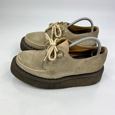 Robot George Cox Creepers Womens Flats Beige Suede UK 5 Lace Up Platform Shoes