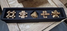 Gorgeous Wooden Ornate 3d Mind Boggling Brain Teaser Puzzles Boxed -Xmas Gift?