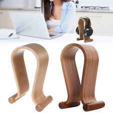 U-Shaped Walnut Wood Headphone Stand – Desktop Headset Holder Hanger Bracket