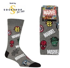 Marvel Heroes Men's Socks Iron Man Spider Man Captain America Hulk 1 Pair - 6-11