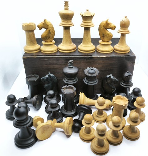 Antique staunton style wood - staunton,