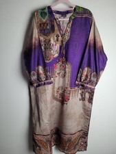 Sha Posh Purple Printed Kurta Size Large Formal Wear 
