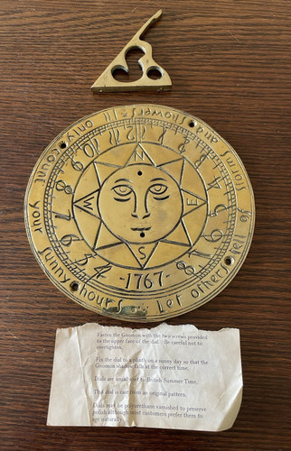 Brass garden sundial sun - brass,