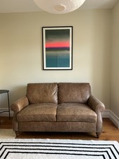 Marks & Spencer 2 Seater Tan Leather Sofa.