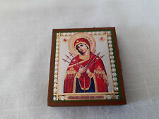 Russian Icon Foil Art Holy Lady With Swords Faith Christian Religious Icon