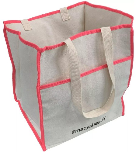 Macys beige canvas tote bag - tote,