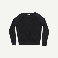 Hush Womens Black Viscose blend Metallic Long sleeved Top Size M