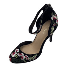 Next Black Floral Faux Suede