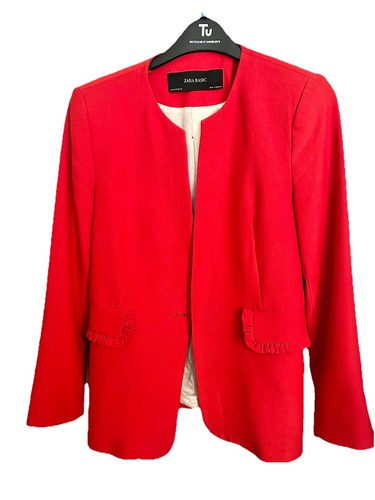 Zara red flutter pocket