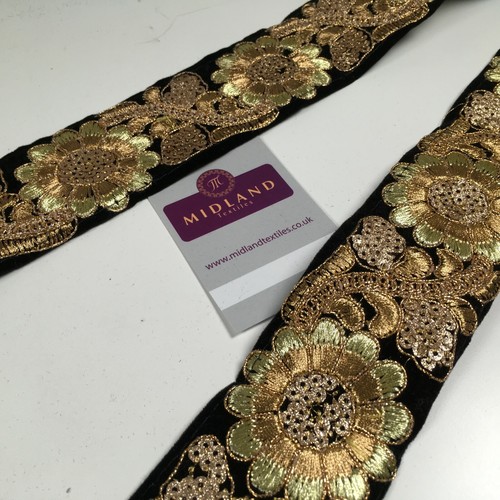 60mm velvet floral - floral, embroidered