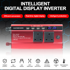 Car Power Inverter Converter Sine Wave DC 12V to AC 240V 4 USB 2 UK Socket 2025