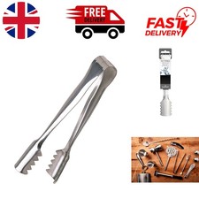Durable 16cm Stainless Steel Ice Tongs with Superior Grip - Dishwasher Safe