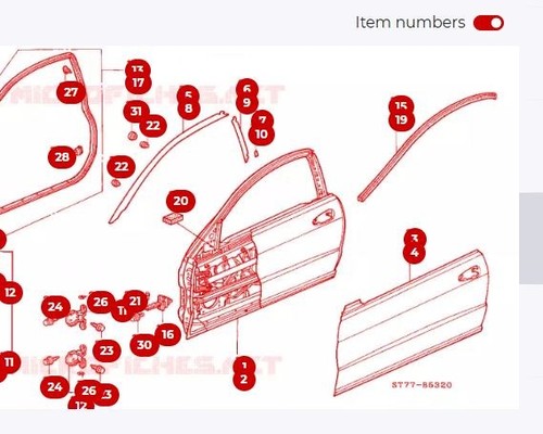 Integra type dc2 door - r,