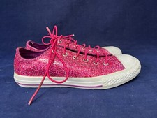 CONVERSE UK 4 PINK SPARKLY GLITTER TRAINERS