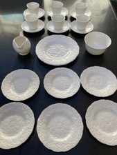 1951 Wedgwood of Etruria and Barlaston White Majolica Part Tea Service