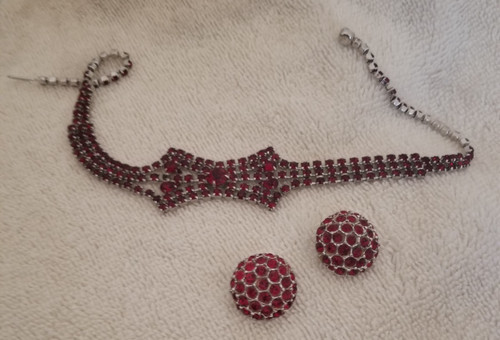 Vintage faux garnet glass - faux,